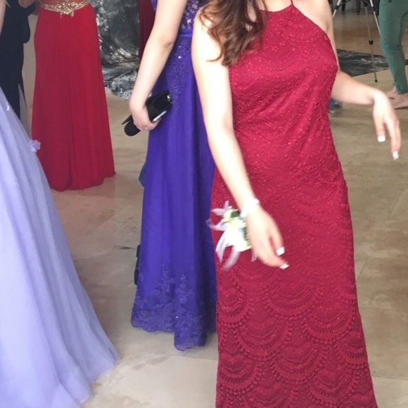 Sparkly Maroon/Red Prom Dress - Picture 3 of 3